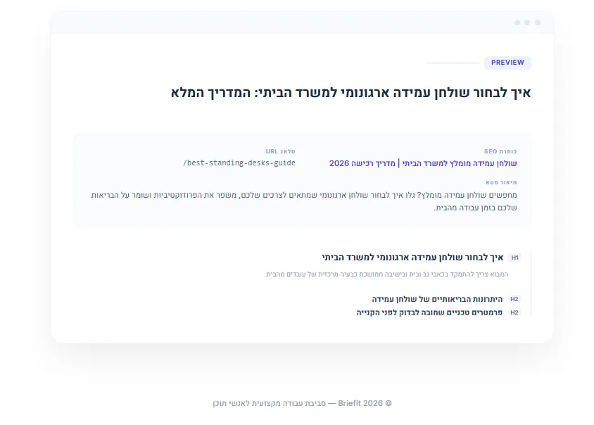 תצוגה מקדימה של בריף לדוגמה